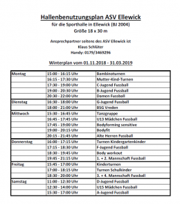 Winterhallenplan ab November 2018